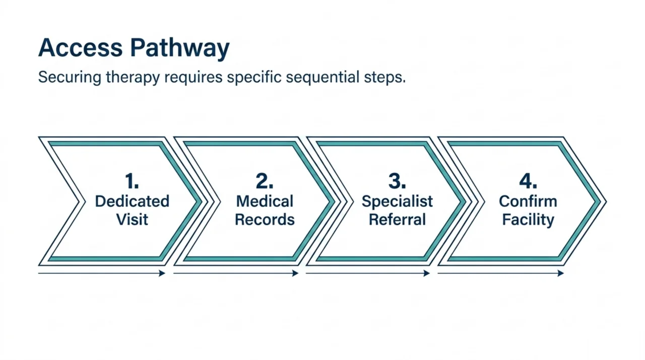Four-step access pathway for HBOT in Canada: a dedicated visit, gathering medical records, a specialist referral and confirming the facility