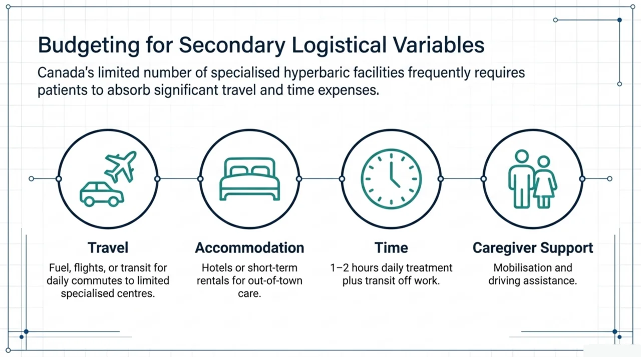 Four secondary cost variables to budget for: travel, accommodation, time off work, and caregiver support