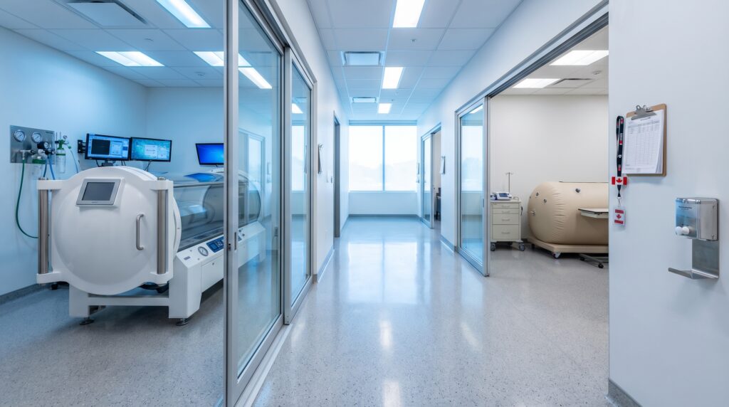 Comparison of mild-pressure and standard-pressure hyperbaric chambers in a Canadian medical facility